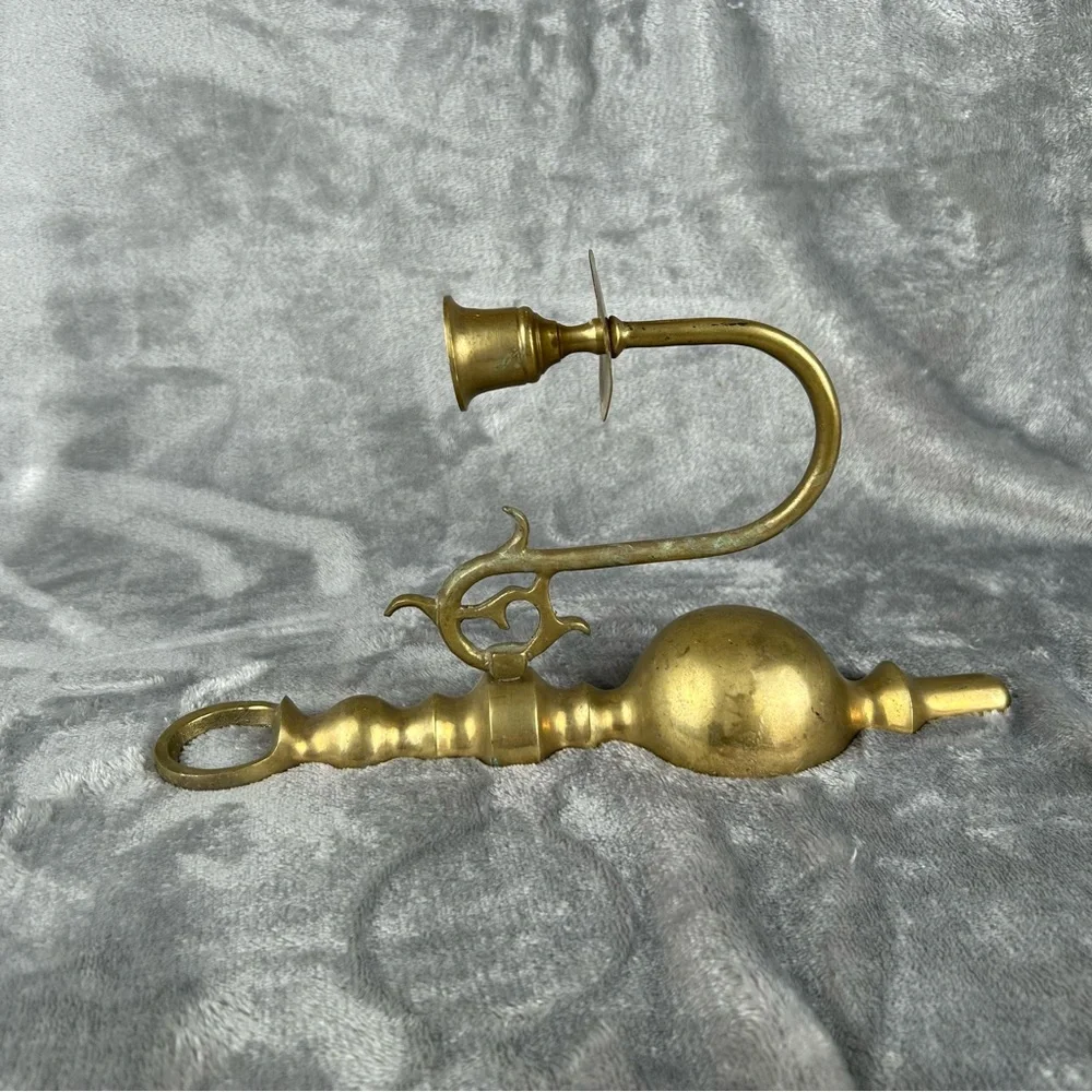 Wall Sconce Brass‎ Hanging Candle Holder Heavy Colonial Style Cottagecore MCM